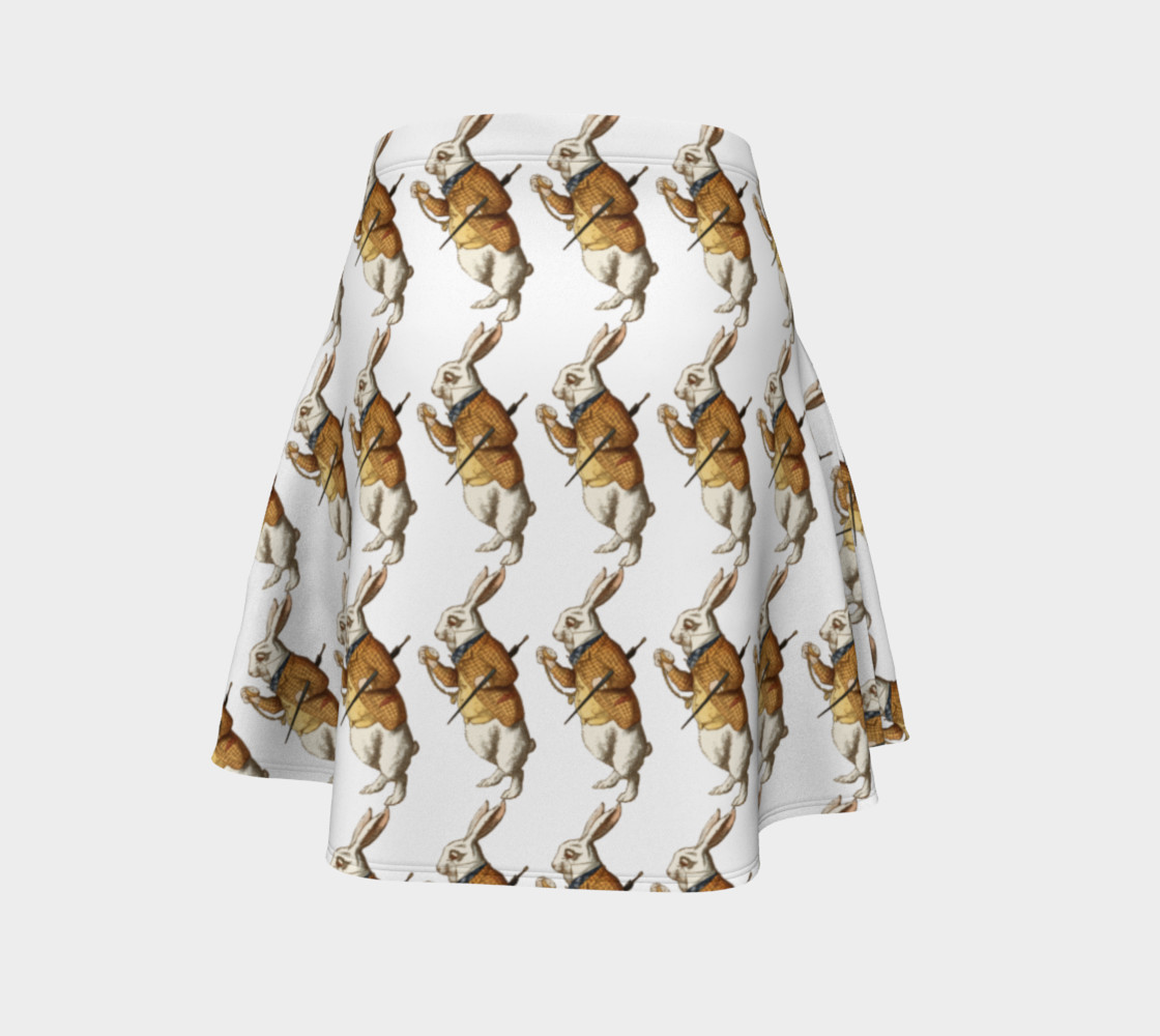 White Rabbit in Color from Alice in Wonderland Pattern Flare Skirt preview #4