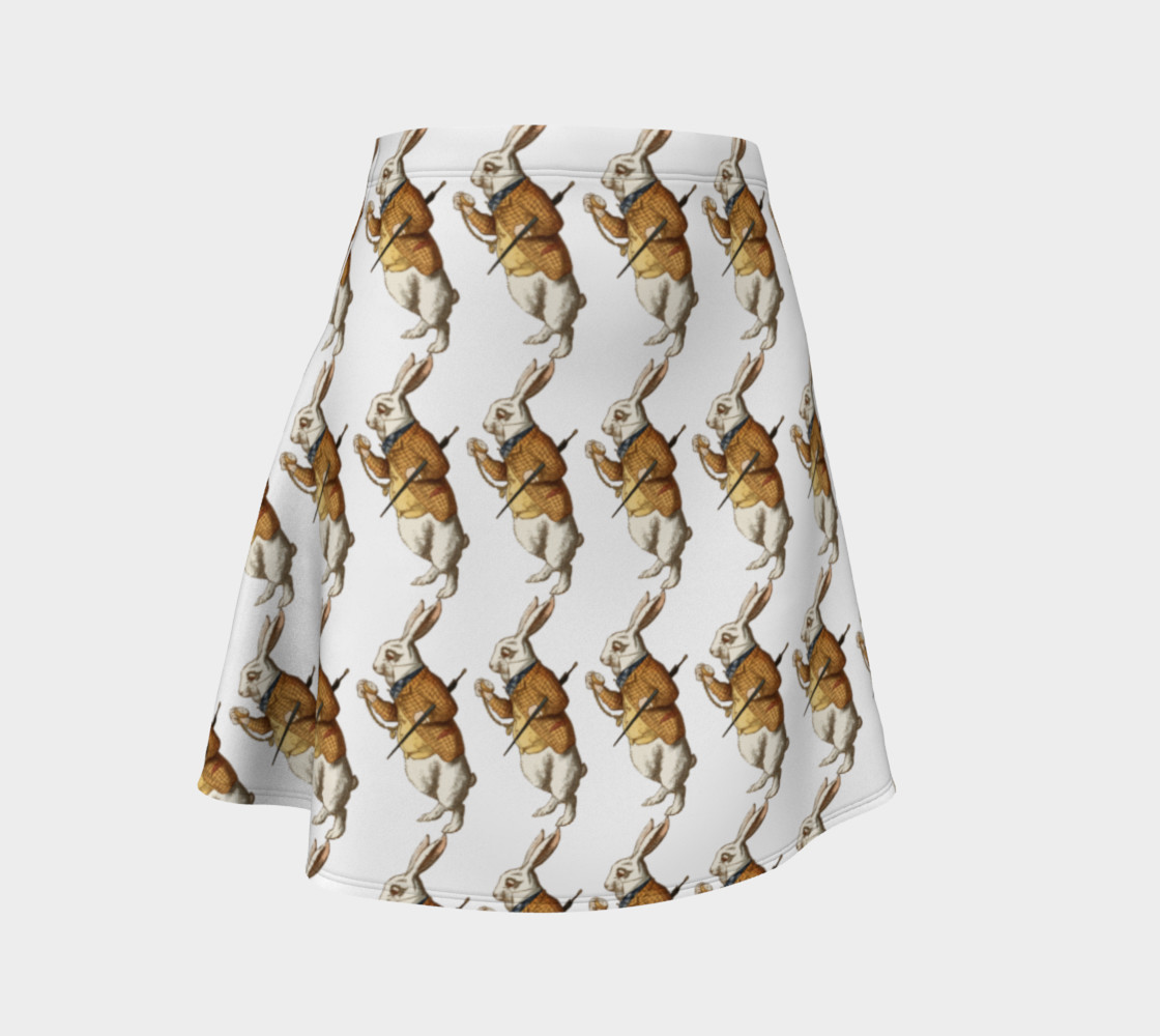 White Rabbit in Color from Alice in Wonderland Pattern Flare Skirt preview #1