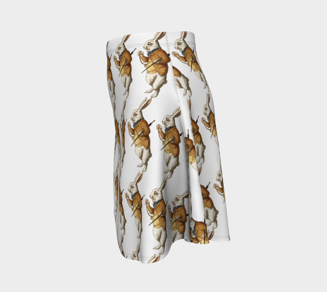 White Rabbit in Color from Alice in Wonderland Pattern Flare Skirt preview #2