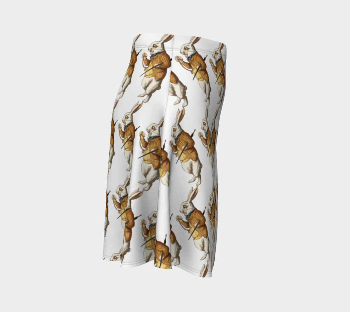 White Rabbit in Color from Alice in Wonderland Pattern Flare Skirt preview #3