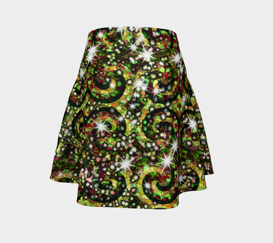 Green Sparkle Flare Skirt preview #4