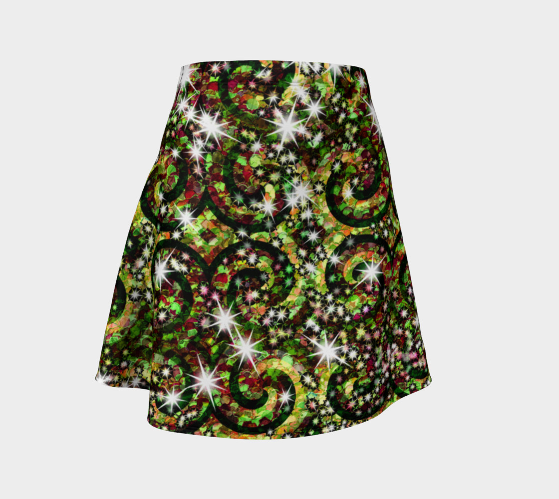 Green Sparkle Flare Skirt preview #1