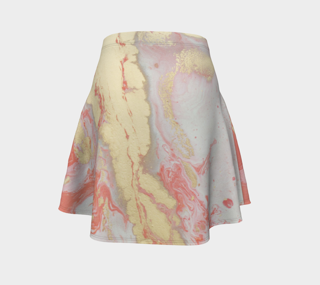Coral Metallic Royalty Flare Skirt preview #4
