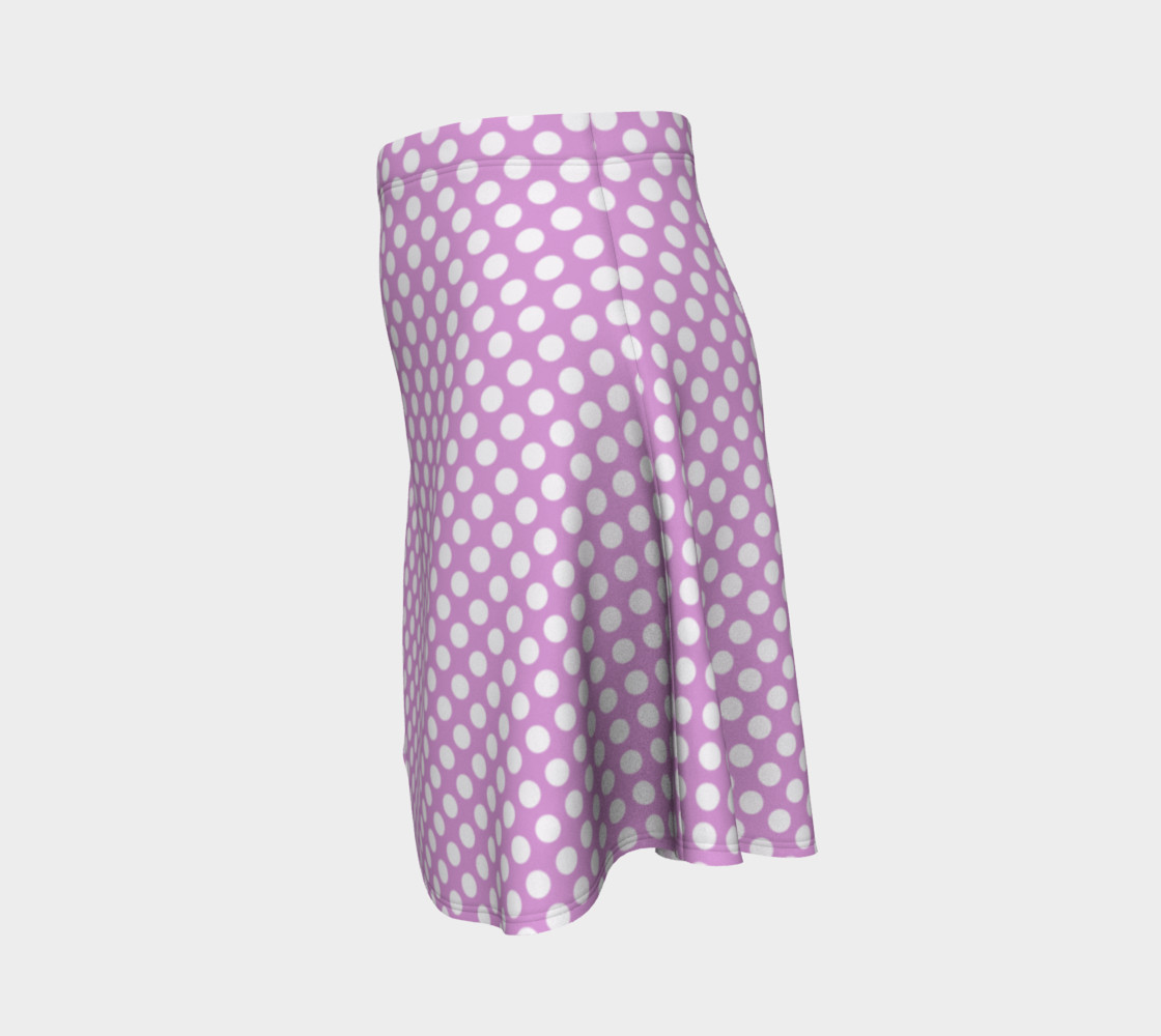 Polka Dots Pattern-Violet Flare Skirt preview #2