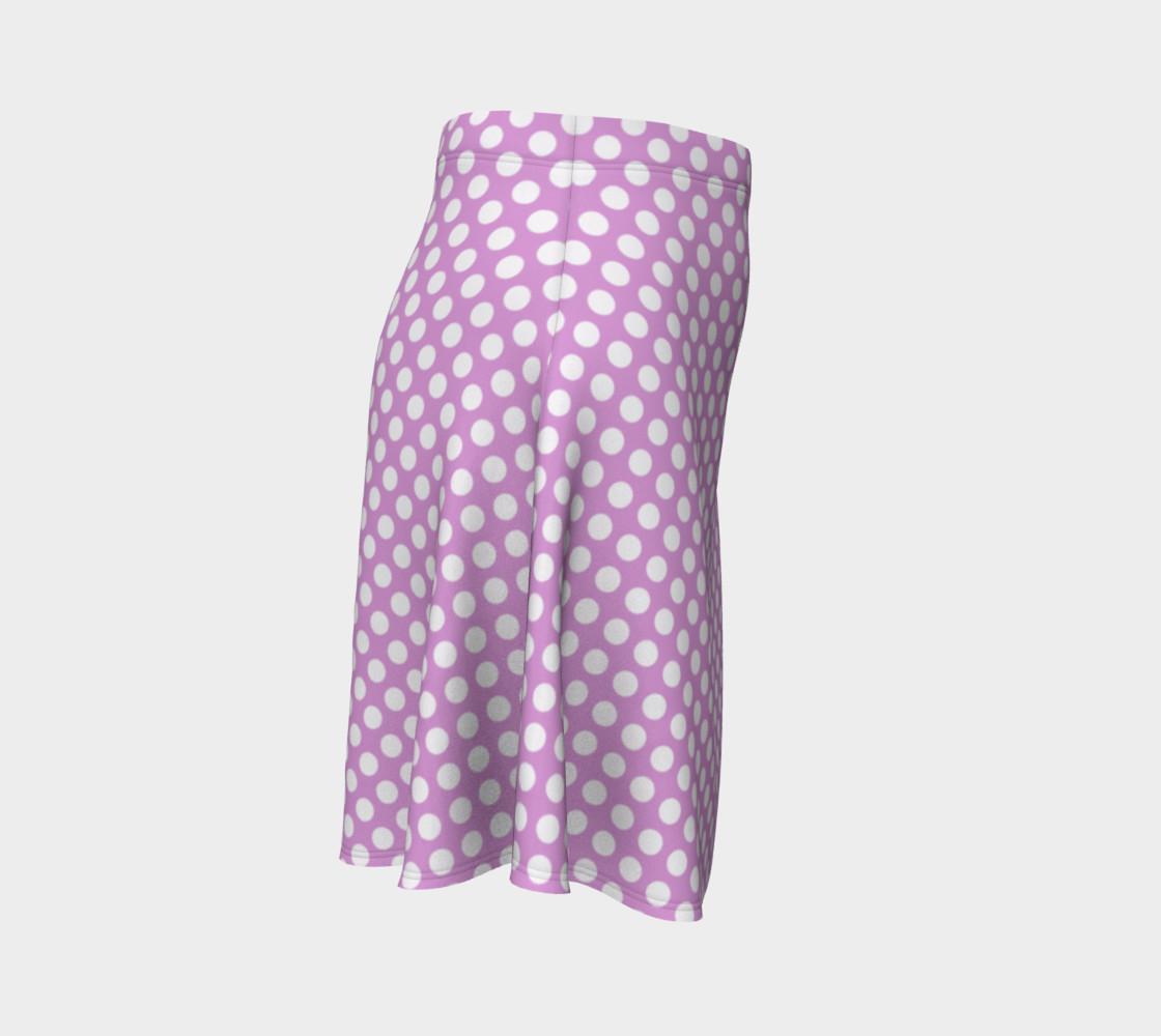 Polka Dots Pattern-Violet Flare Skirt preview #3