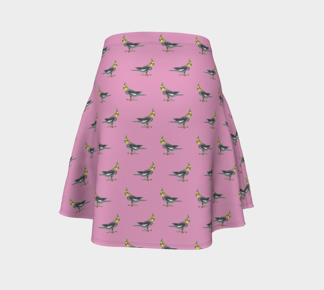 Cockateel birds pattern Flare Skirt preview #4