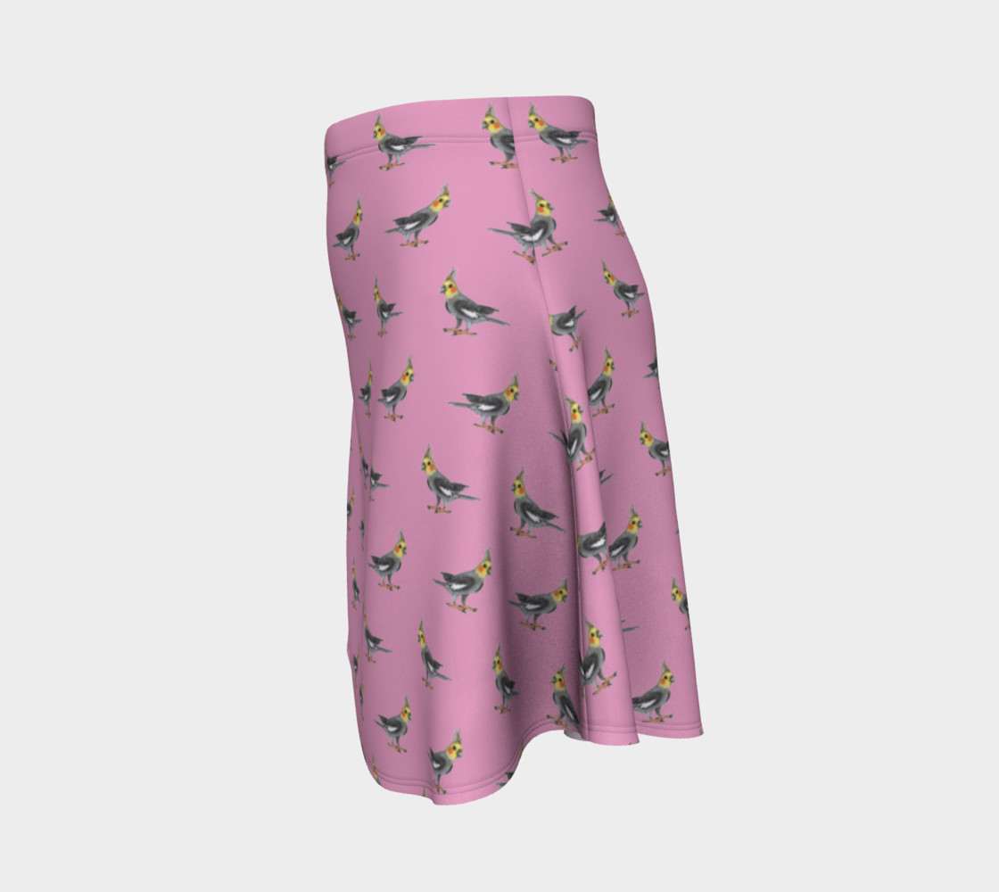 Cockateel birds pattern Flare Skirt thumbnail #3