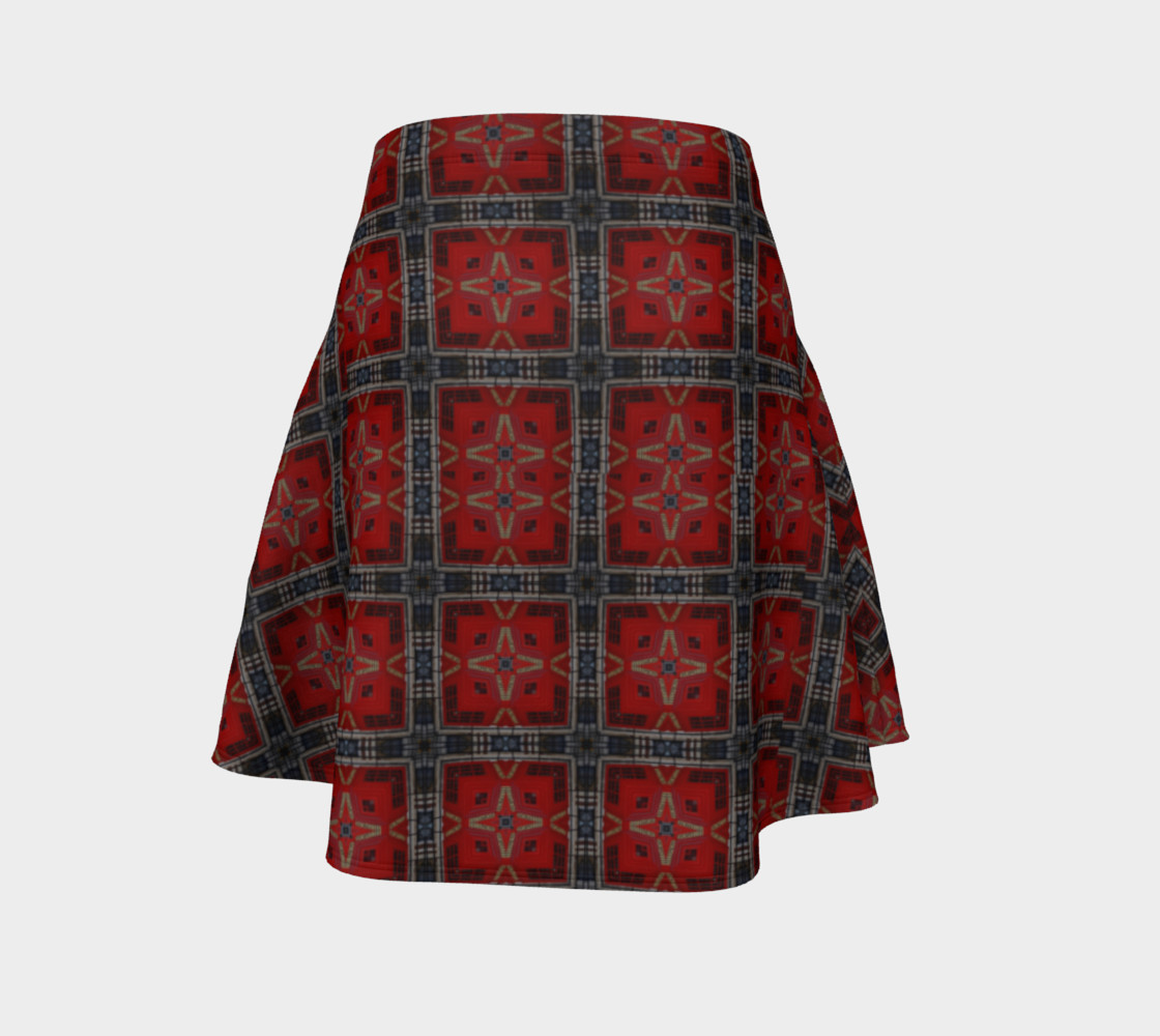 London Red Telephone Box Tartan Flared Skirt preview #4