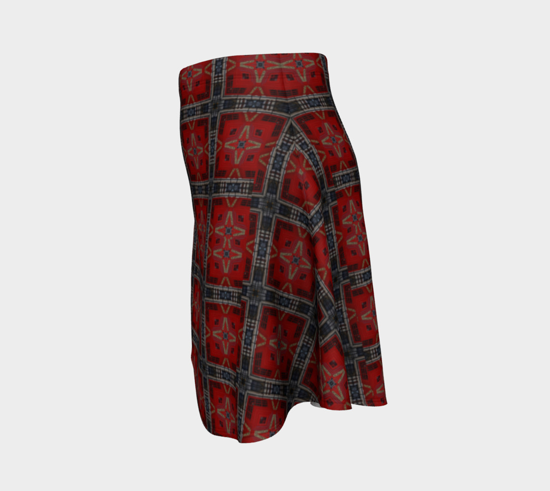 London Red Telephone Box Tartan Flared Skirt preview #2