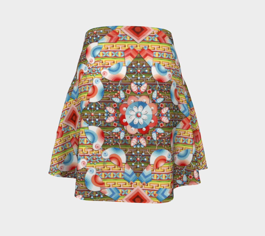 Heraldic Lovebird Flare Skirt preview #4