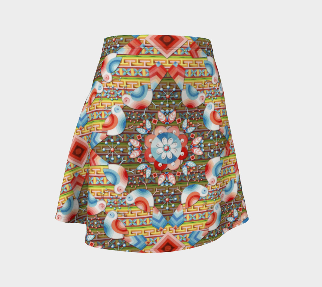 Heraldic Lovebird Flare Skirt preview #1