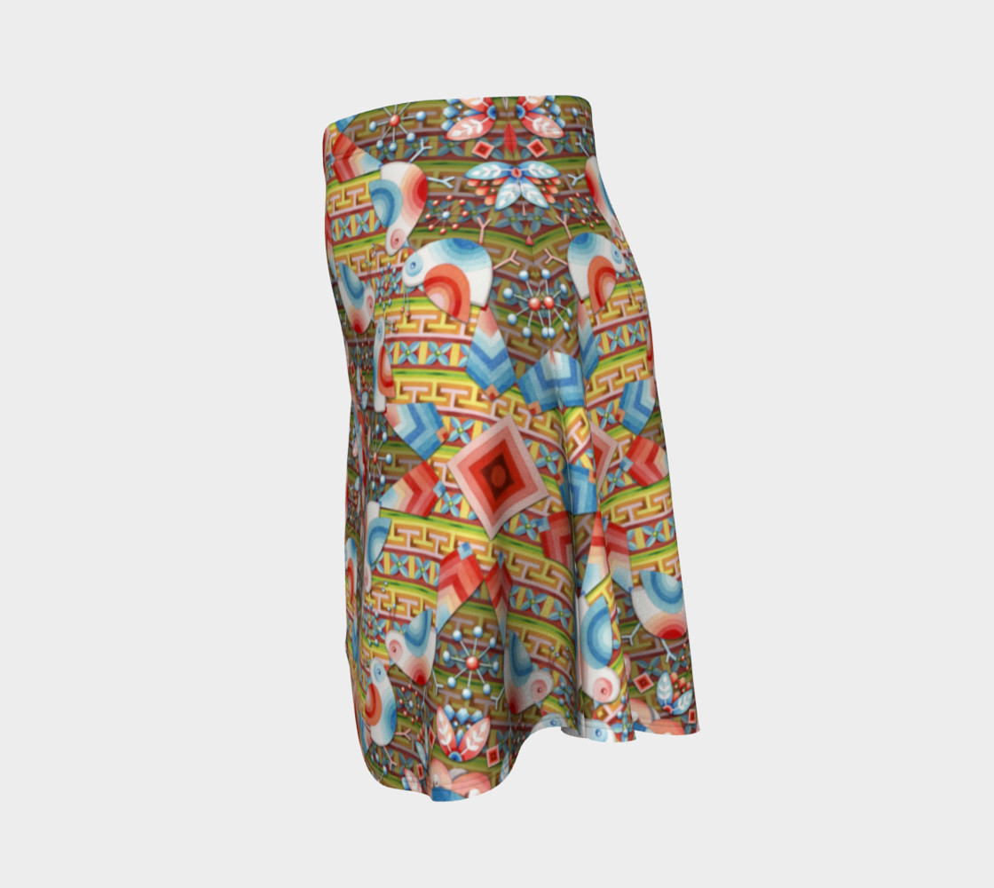 Heraldic Lovebird Flare Skirt preview #2