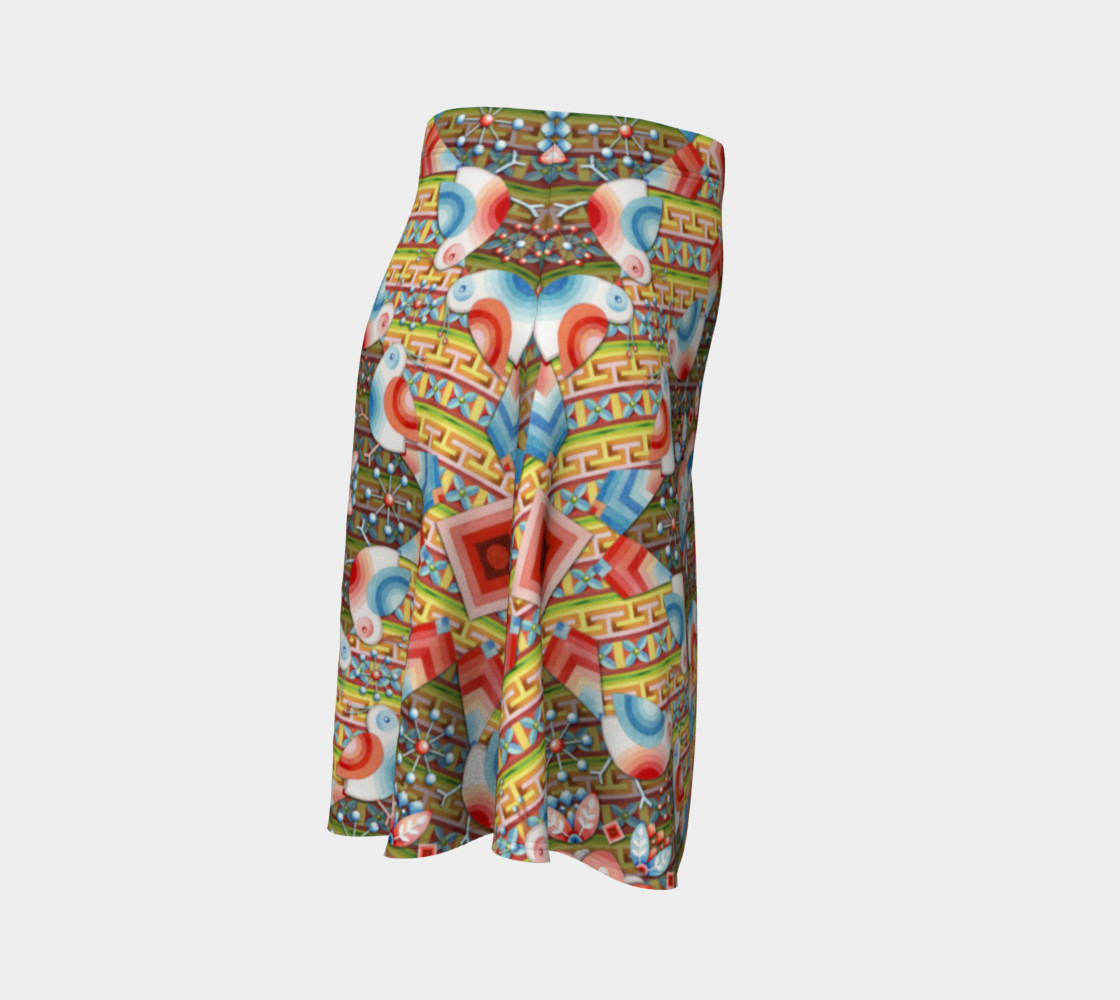 Heraldic Lovebird Flare Skirt preview #3