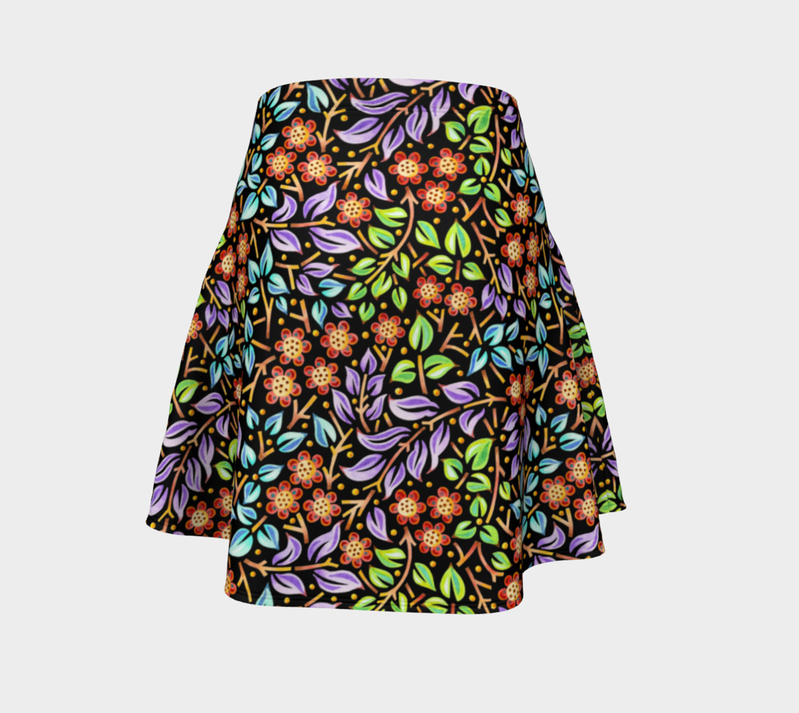 Filigree Floral Flare Skirt (smaller print) preview #4