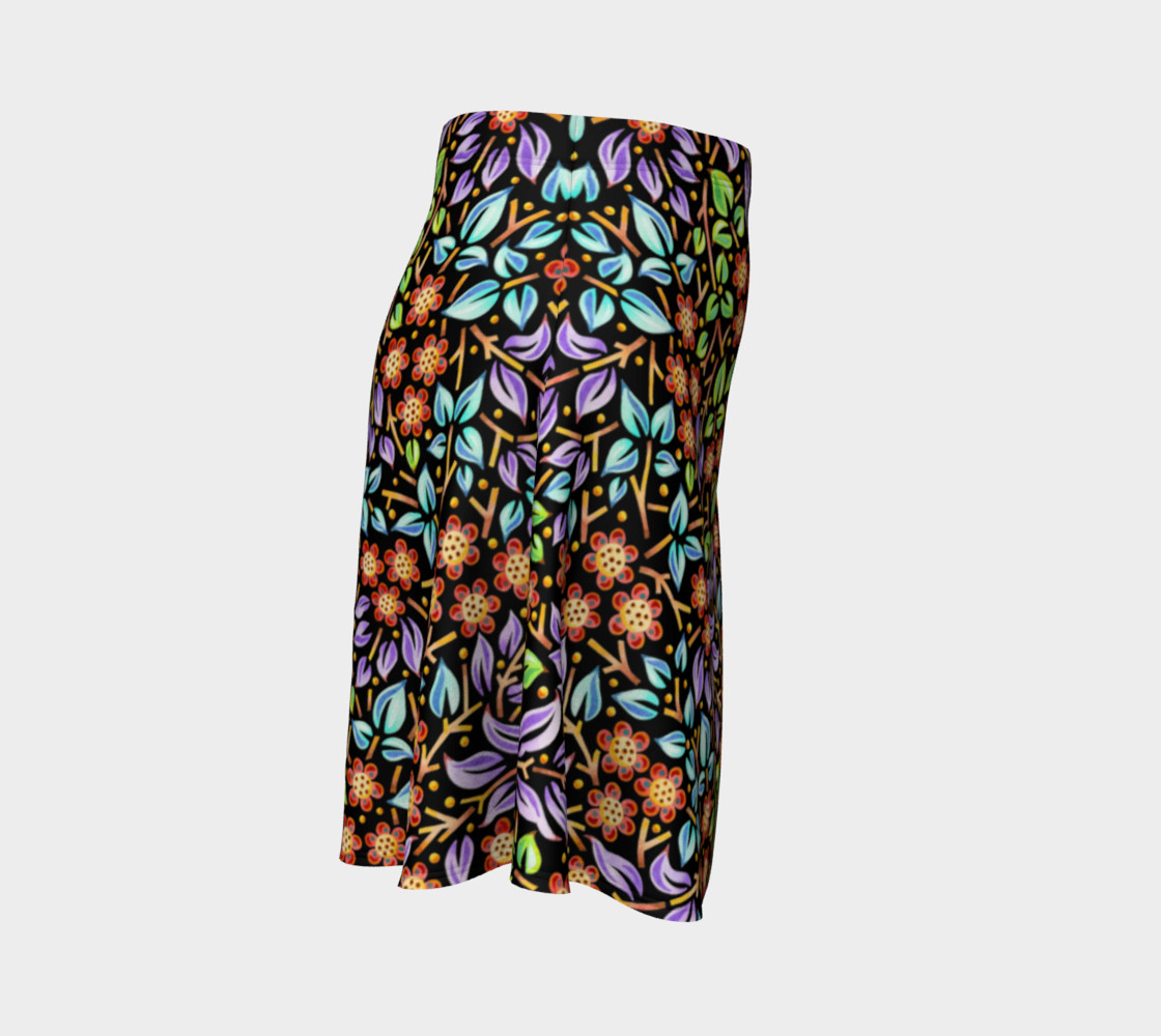 Filigree Floral Flare Skirt (smaller print) preview #3