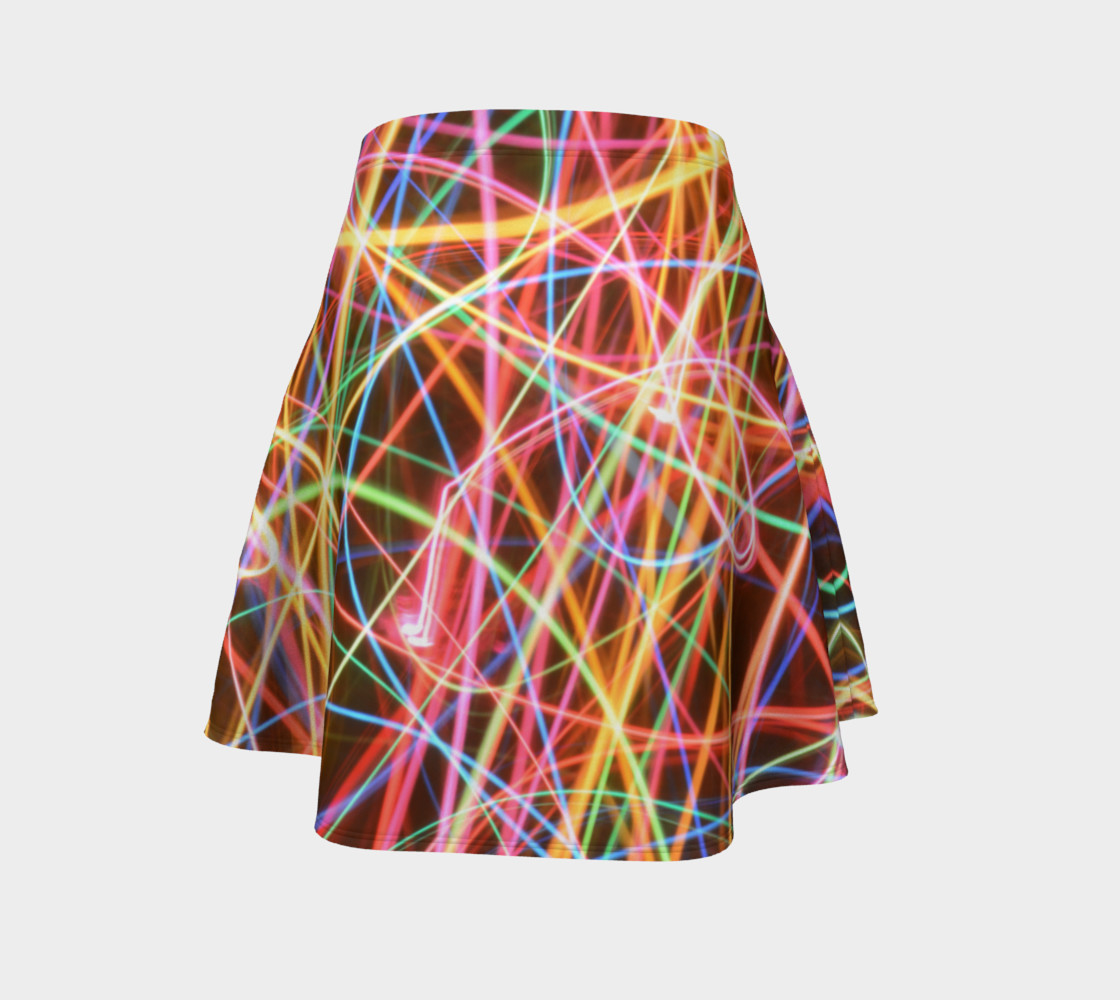 Christmas Light Trails Flare Skirt preview #4