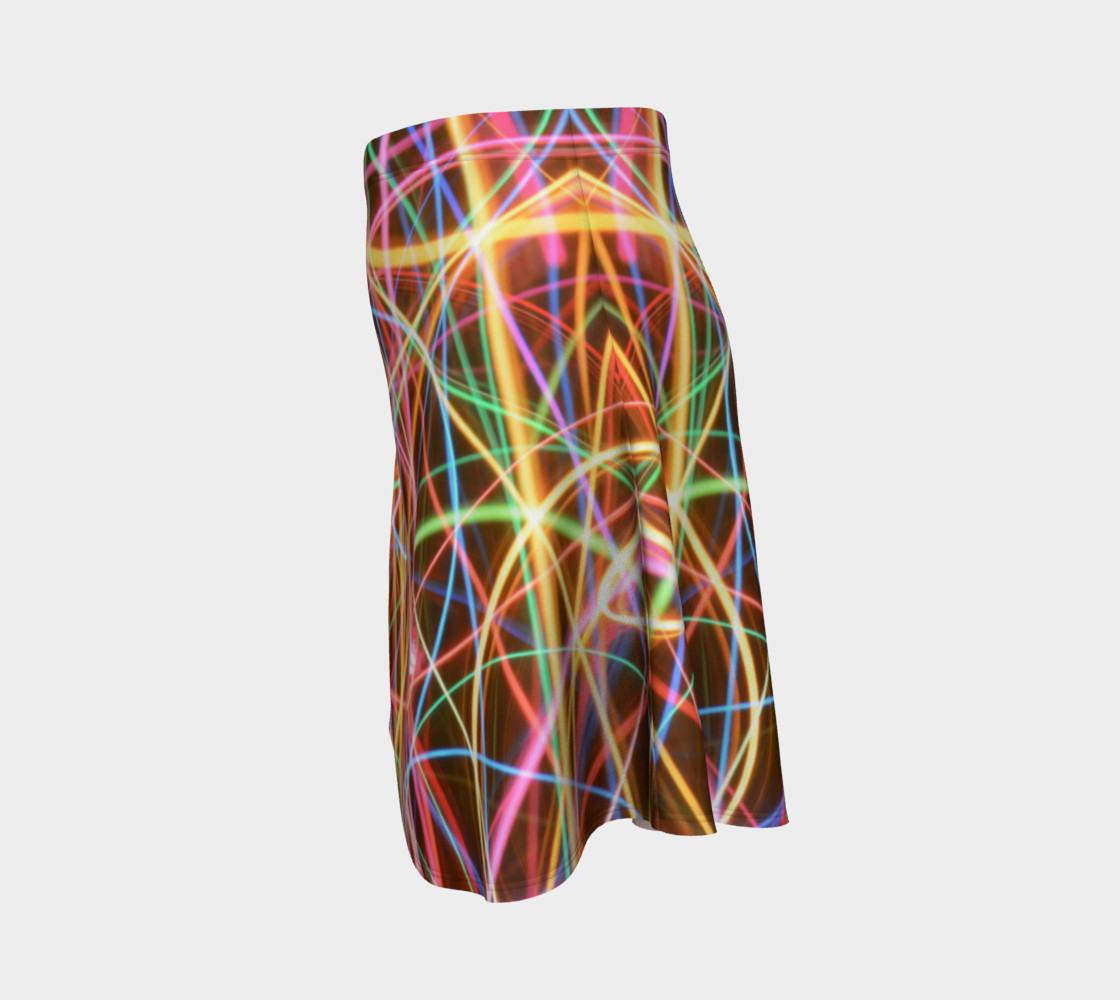 Christmas Light Trails Flare Skirt preview #2