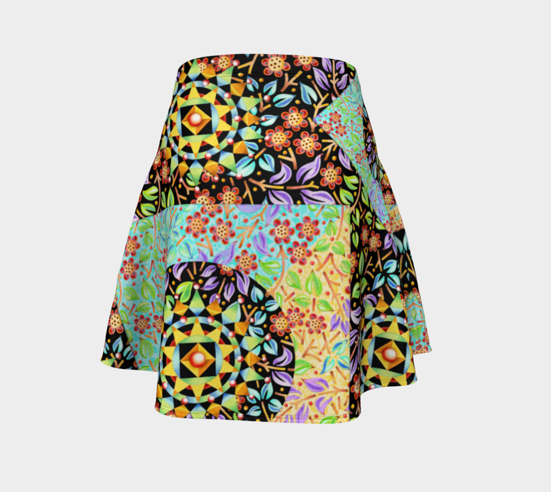 Aperçu de Filigree Floral Patchwork Flare Skirt 2 #4