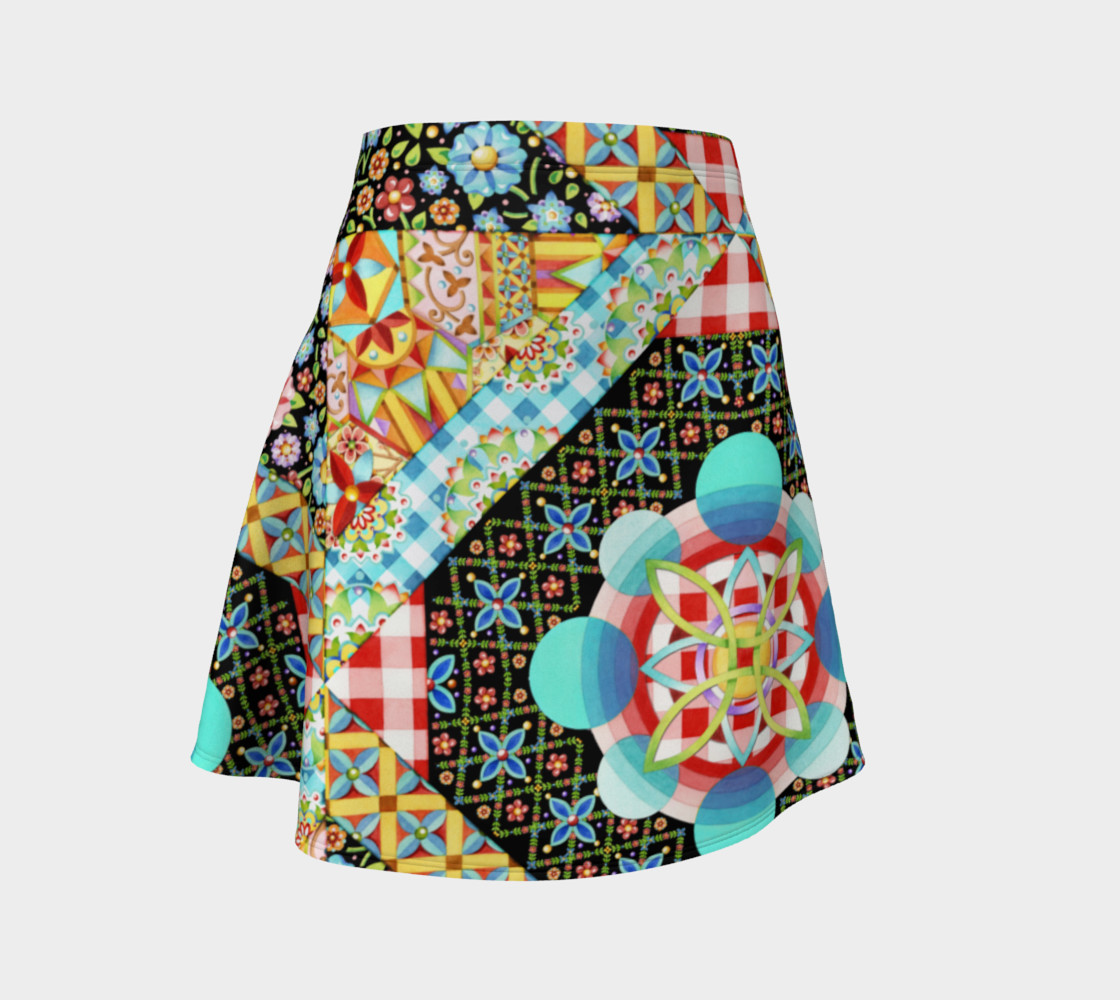 Crazy Patchwork Flare Skirt 3D preview