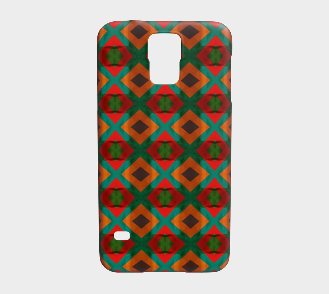 Ethnic Tribal Rust & Green Geometric Diamonds preview #1