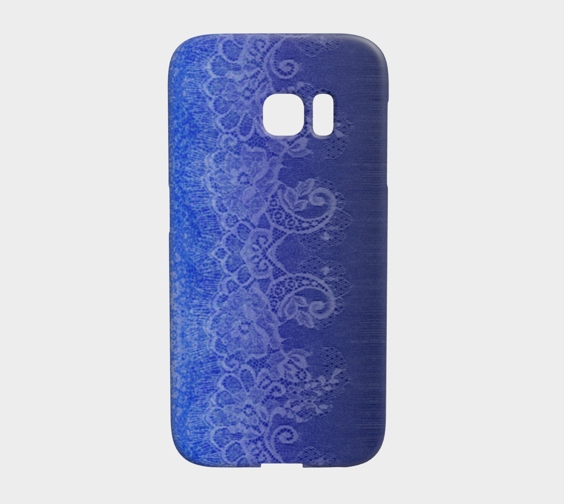 Galaxy S7 Edge Blue Lace Watercolor Ombre preview #1