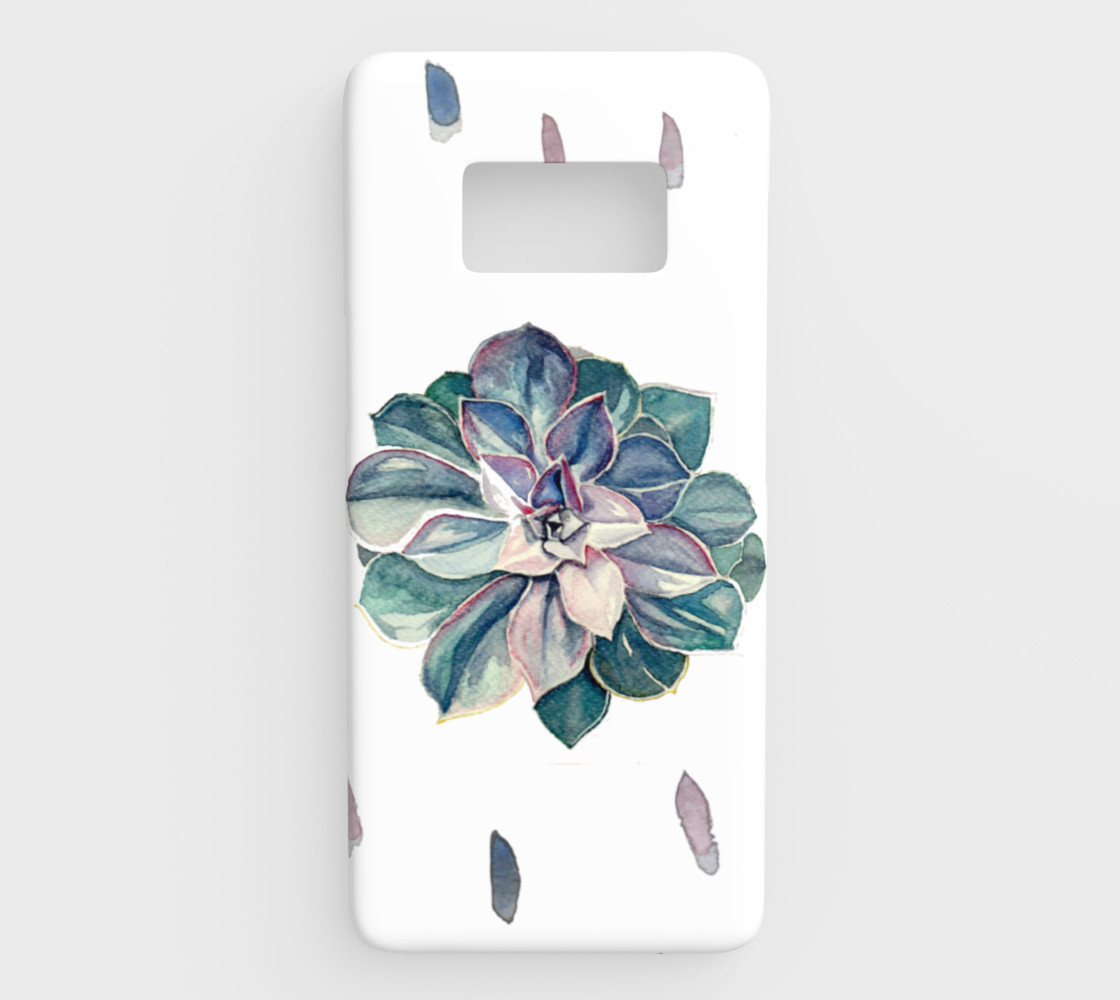 Watercolor Succulent Samsung S8 Cover (Cool Palette) preview #1