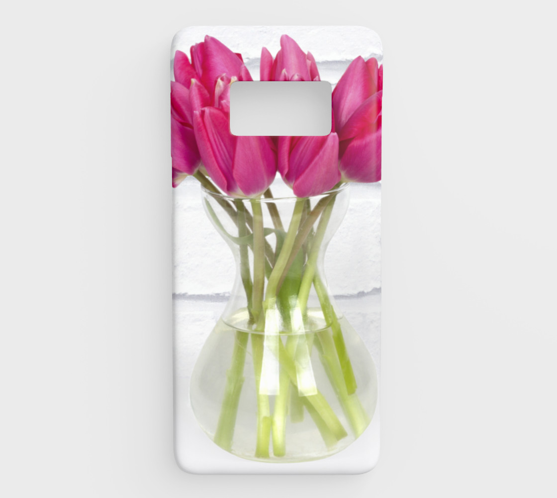 Vase of pink tulips preview #1