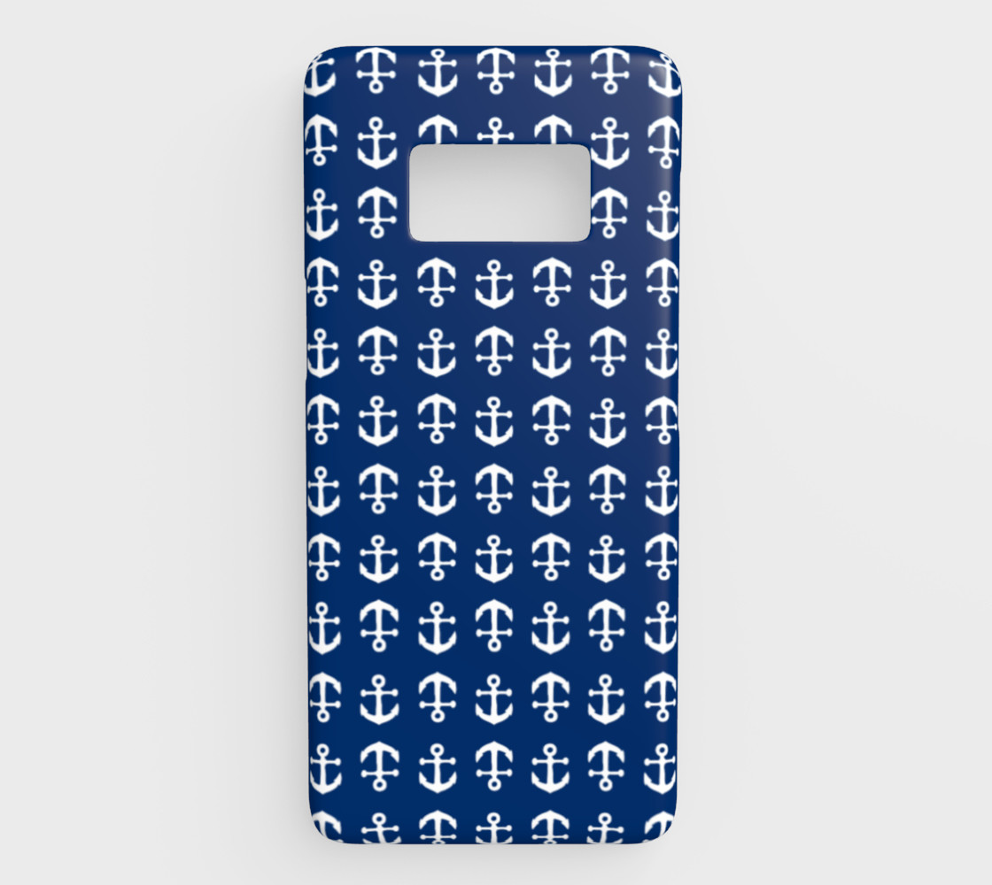 Anchor Toss - White on Navy preview #1