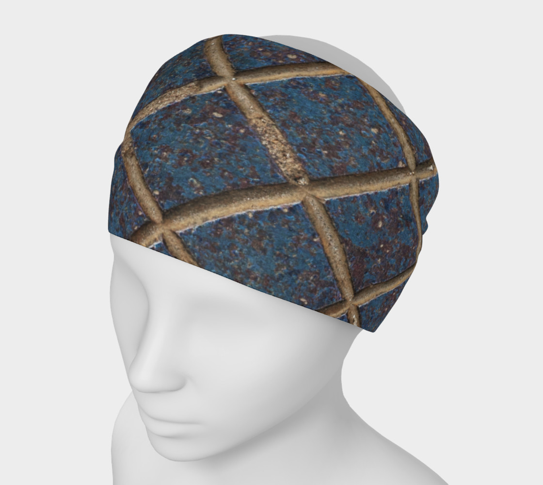 Grooved Blue Steel Pattern Headband preview #1