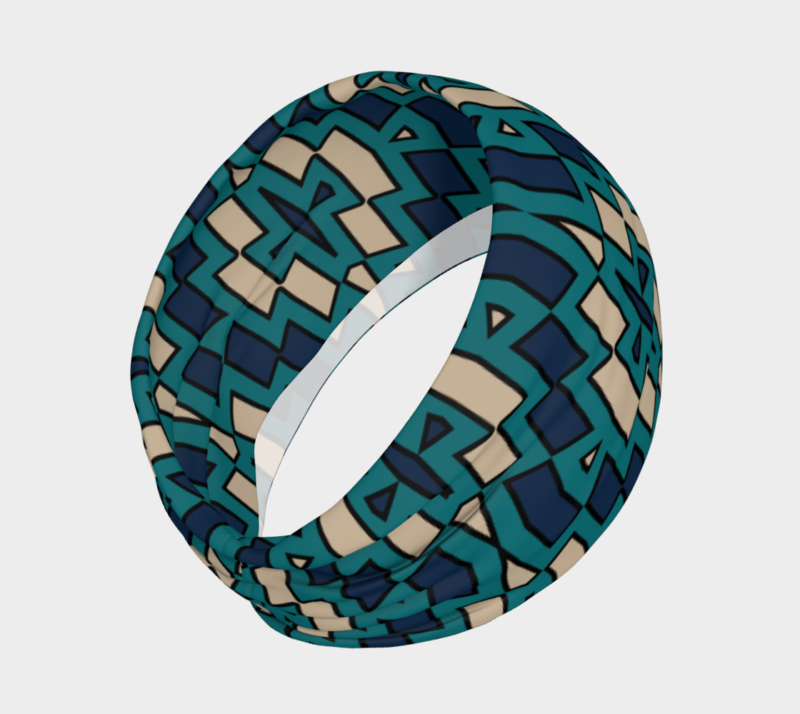 Tribal Diamond Pattern in Navy, Teal and Tan preview #2