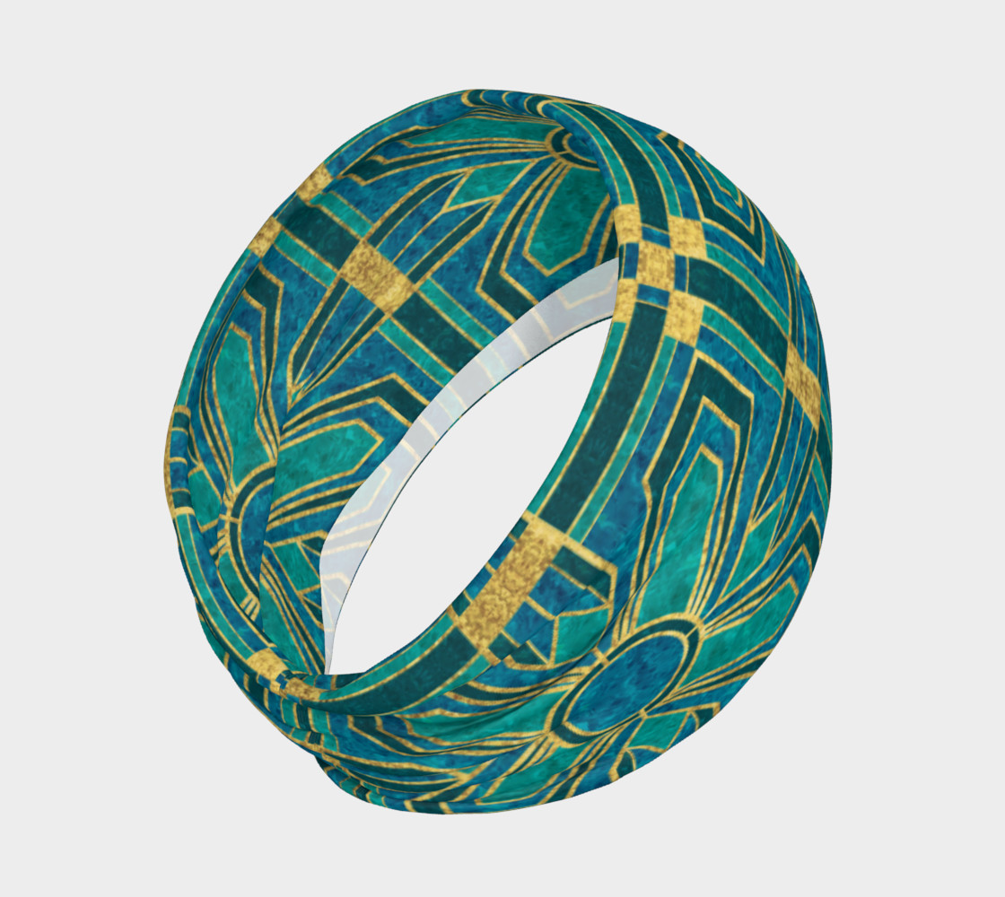 Art Deco Floral Tiles in Turquoise and Blue preview #2
