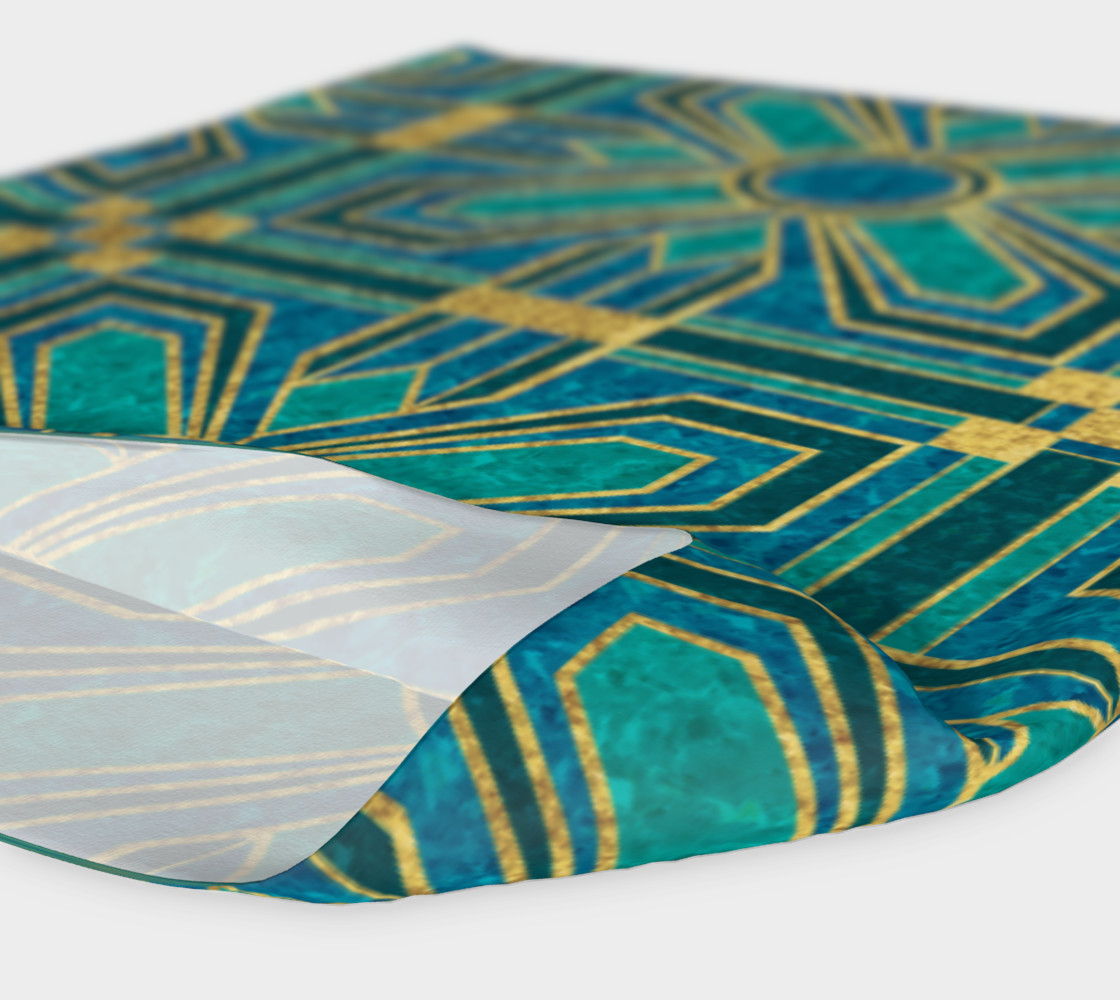 Art Deco Floral Tiles in Turquoise and Blue preview #4