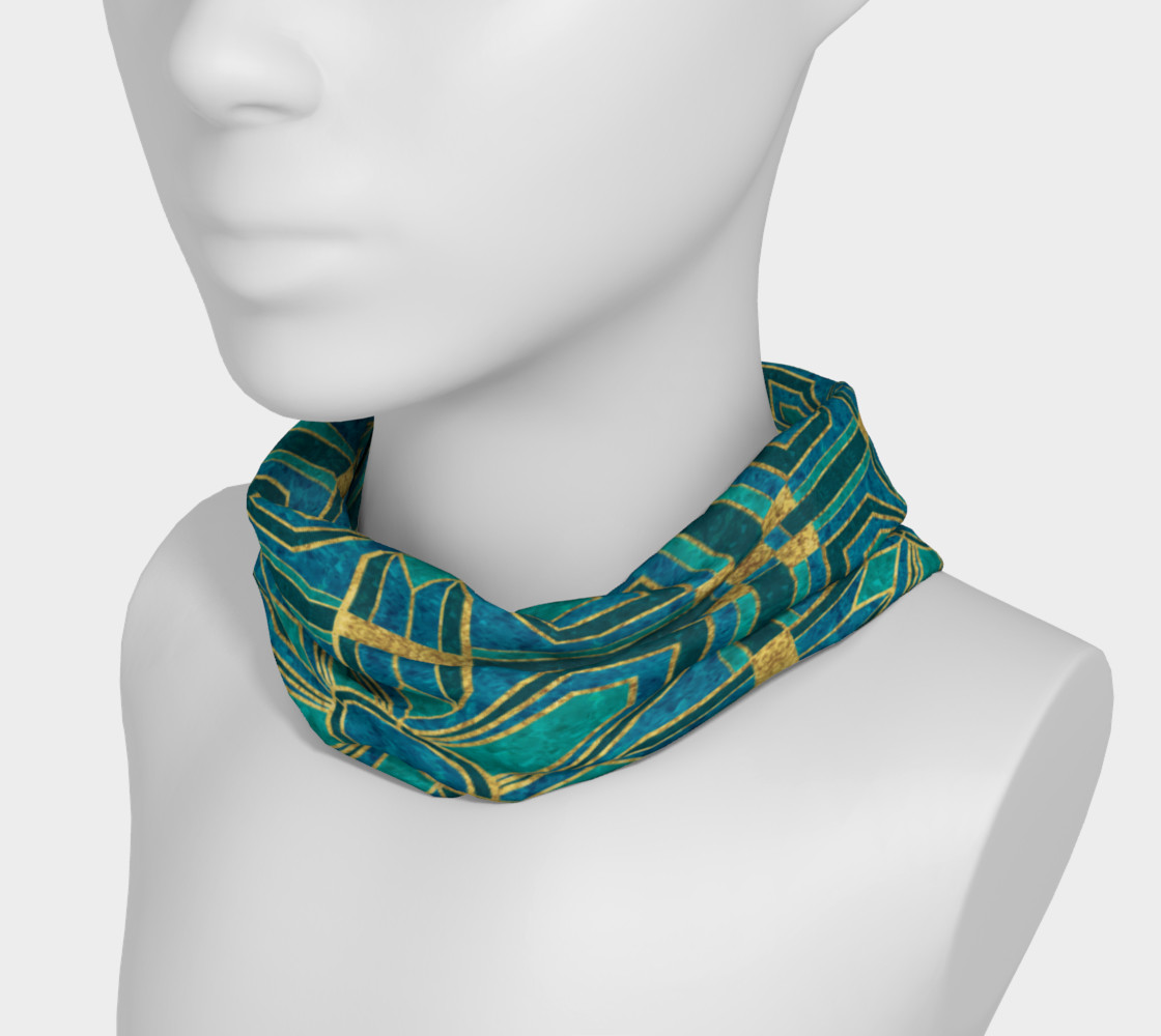 Art Deco Floral Tiles in Turquoise and Blue preview #3
