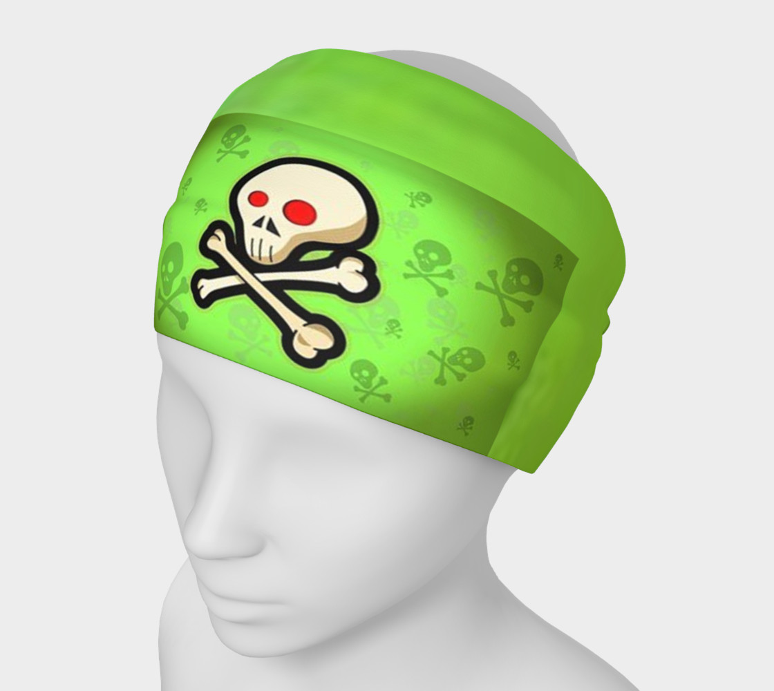 Cartoon Skull On Green Headband, Headband by Isha | Shop | Art of Where