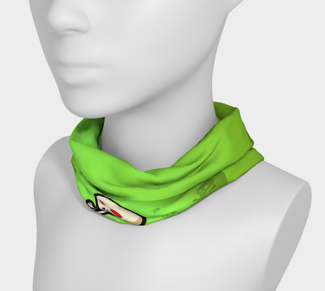 Cartoon Skull On Green Headband preview #3