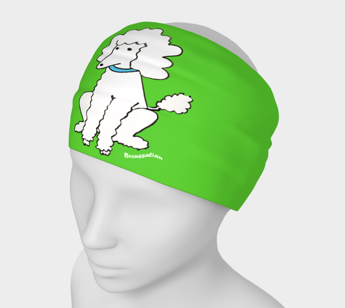 Lime Green White Poodle  head band 3D preview