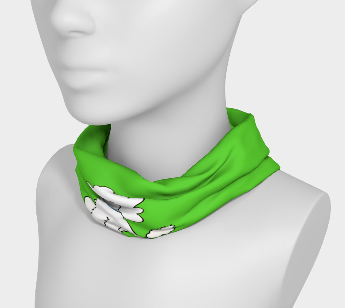 Lime Green White Poodle  head band preview #3