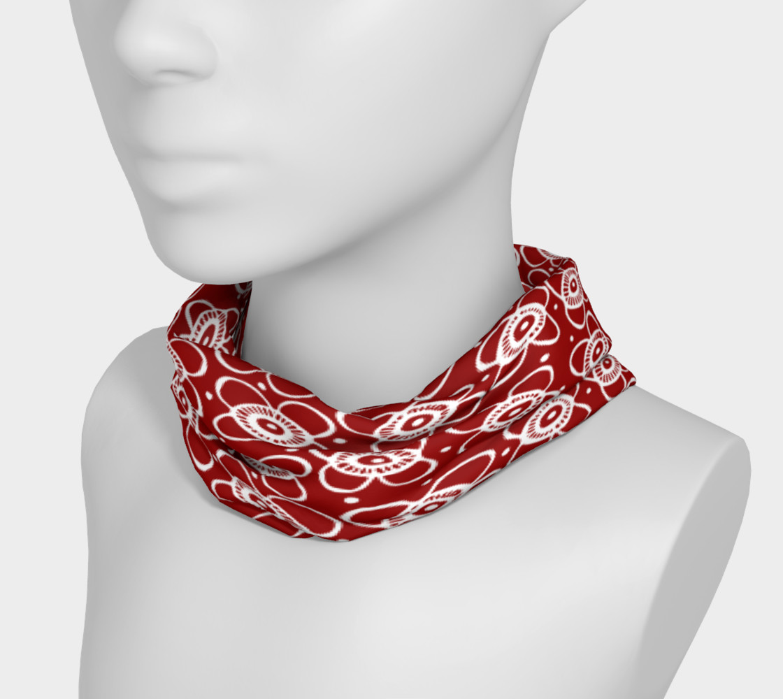 Red arctic inuit flower Headband preview #3
