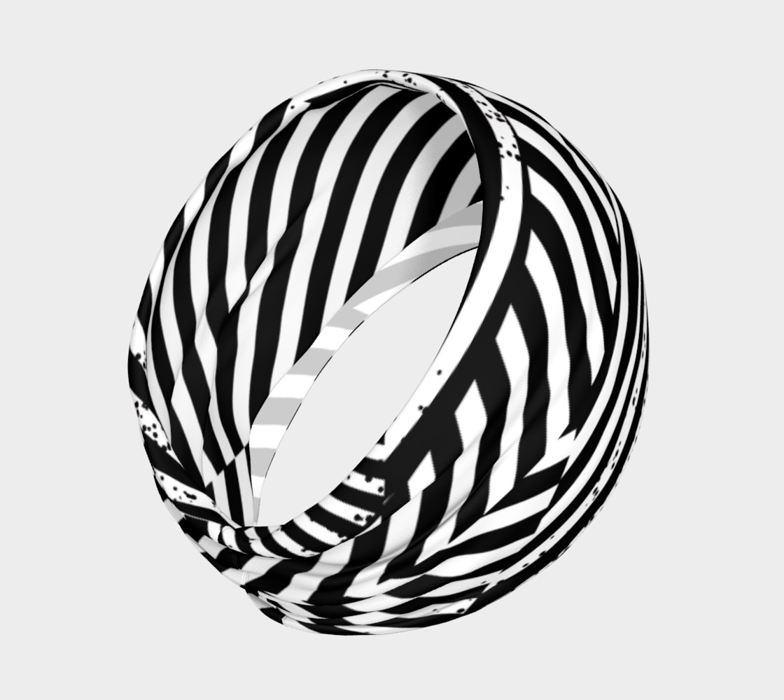 Black White Patchwork Stripes Checkerboard Headband preview #2
