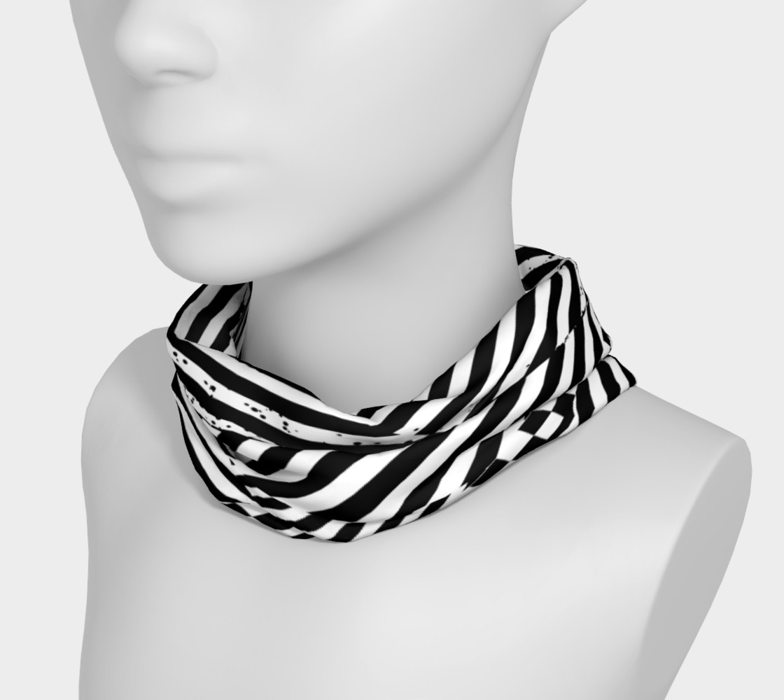 Black White Patchwork Stripes Checkerboard Headband preview #3
