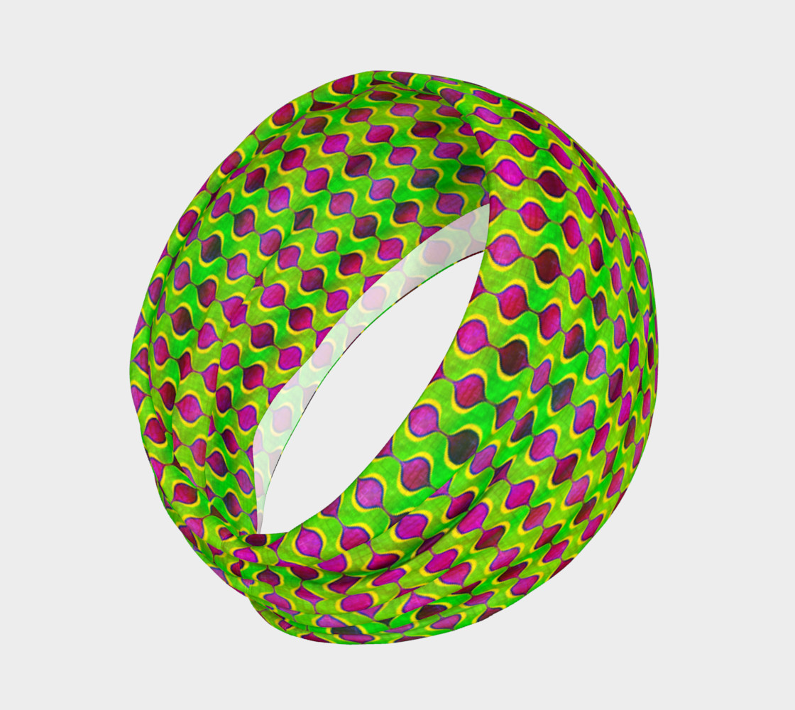 Fun Bright Green Purple Ogee Pattern Headband preview #2