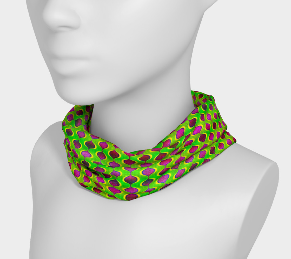 Fun Bright Green Purple Ogee Pattern Headband preview #3