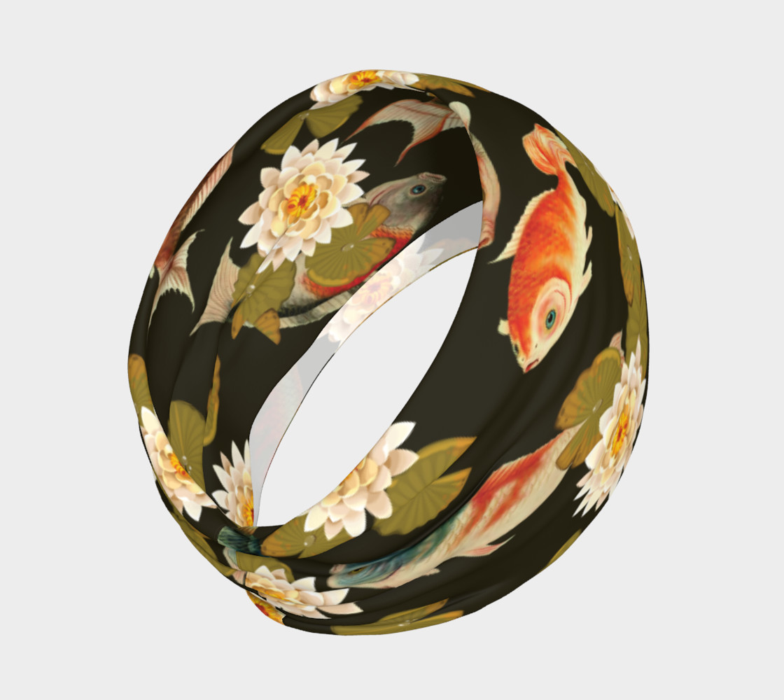 Koi & Lily Pads in Dark Water - Headband preview #2