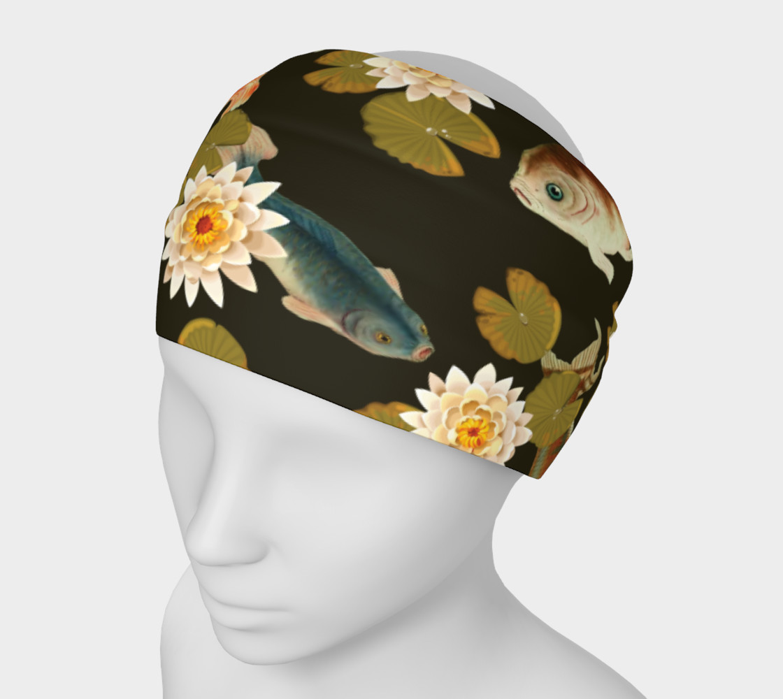 Koi & Lily Pads in Dark Water - Headband preview #1