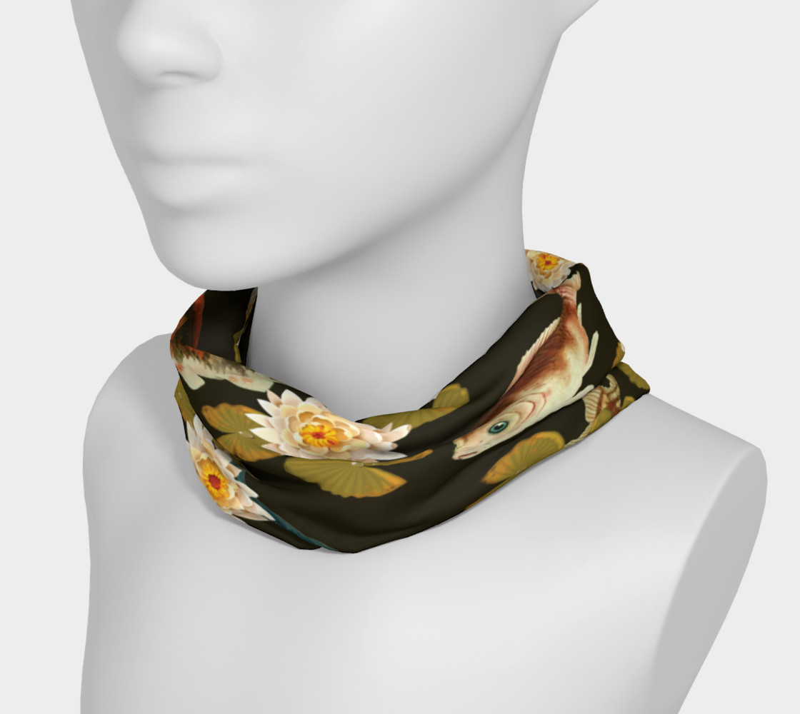 Koi & Lily Pads in Dark Water - Headband preview #3