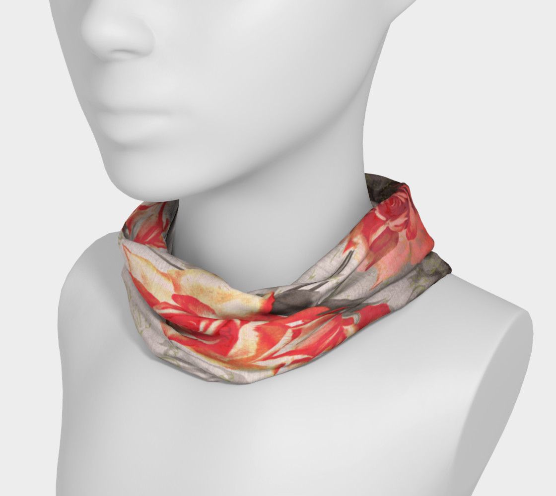 Vintage Red Grey Rose Floral Headband preview #3