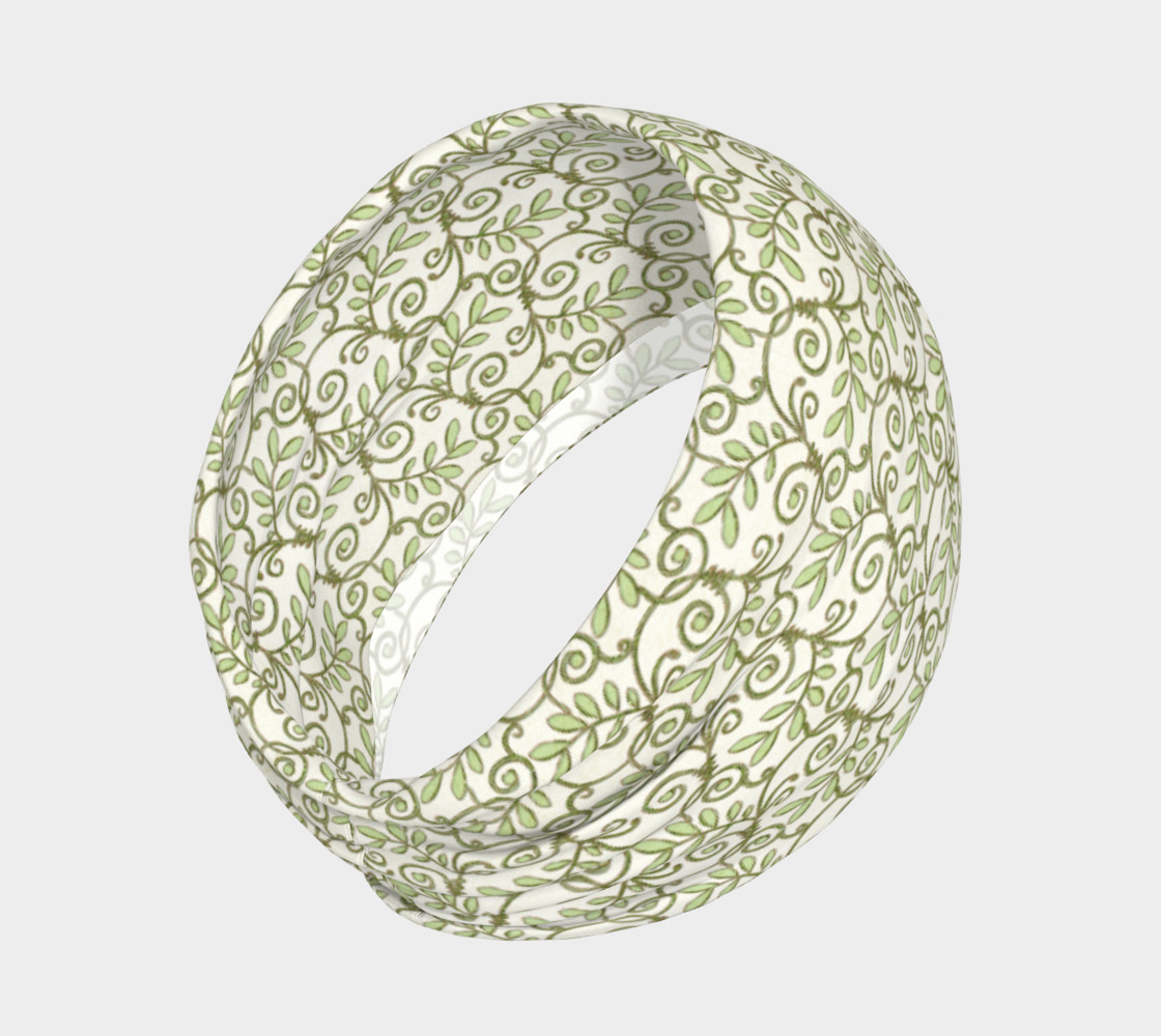 Green Cream Leafy Lace Floral Headband preview #2