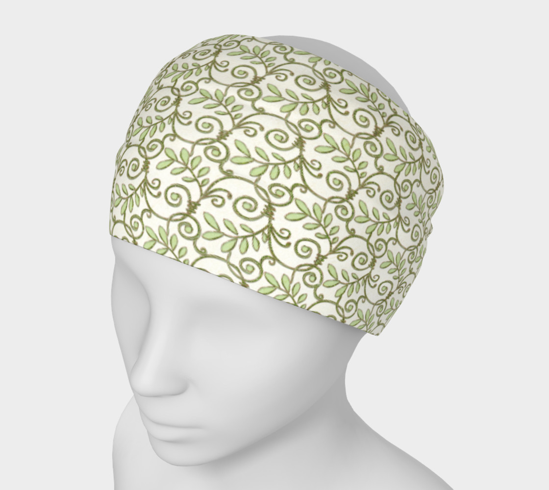 Green Cream Leafy Lace Floral Headband preview #1