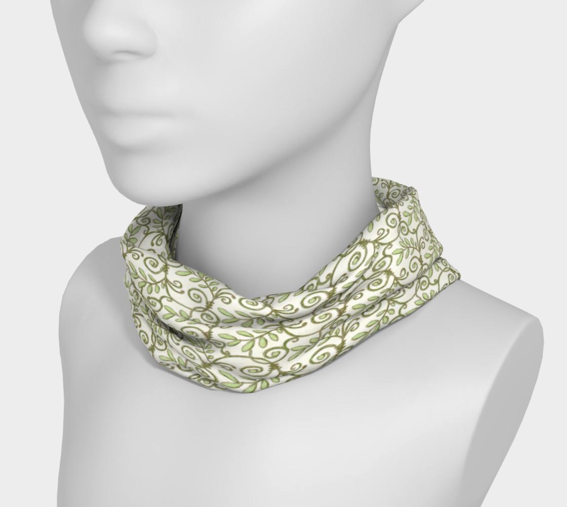 Green Cream Leafy Lace Floral Headband preview #3