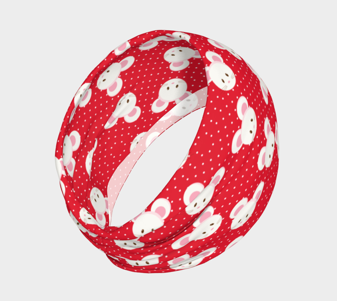 Red Polka Dot Mouse Headband preview #2